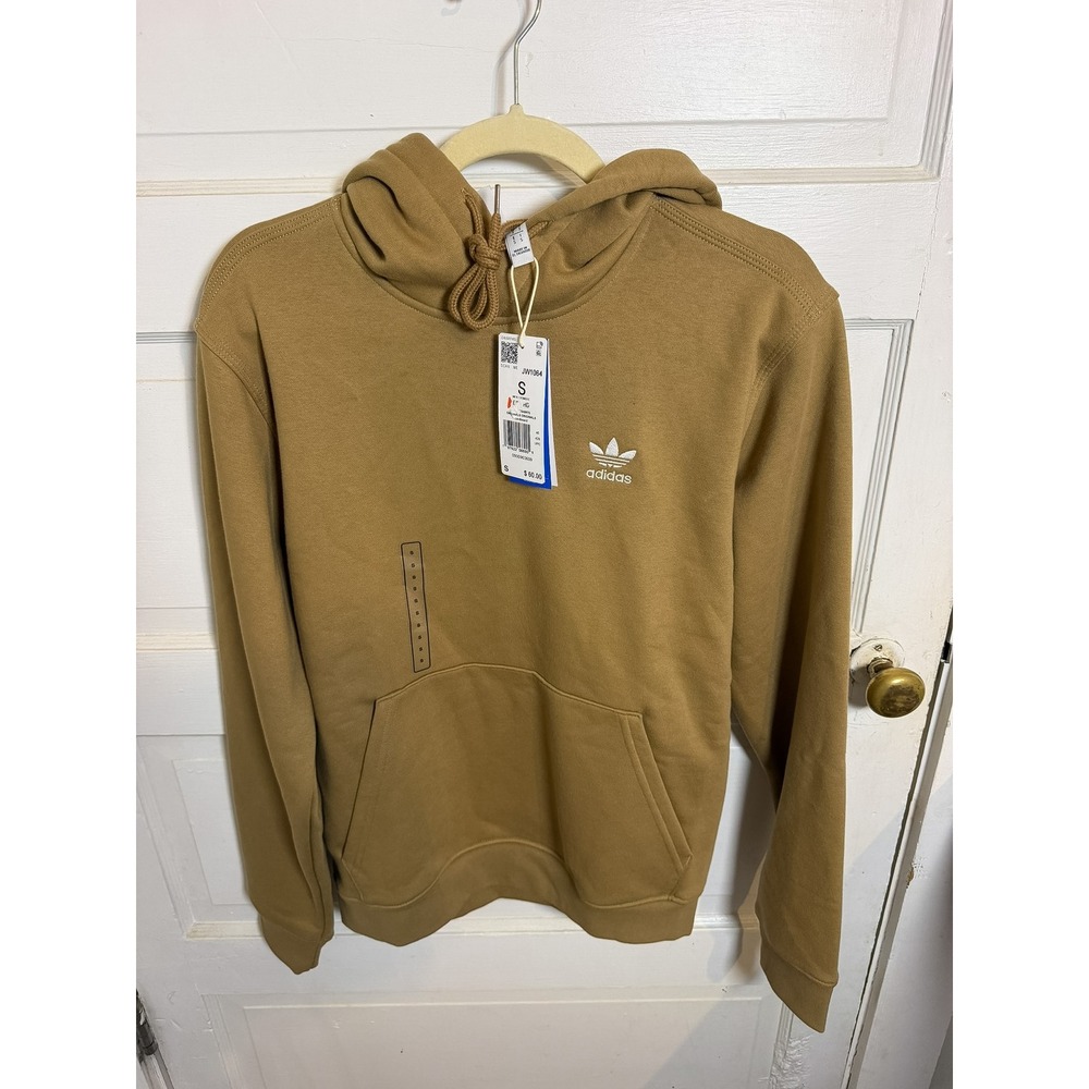 NWT Adidas Originals Adicolor Essentials Trefoil Hoodie Cardboard Brown JW1064 S - Picture 1 of 3